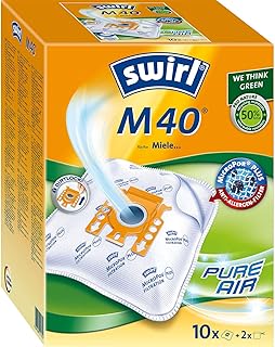Swirl M 40 MicroPor Plus Staubsaugerbeutel für Miele Staubsauger | Anti-Allergen-Filter | Dauerhaft hohe Saugleistung | 10er Pack inkl. 2 Filter