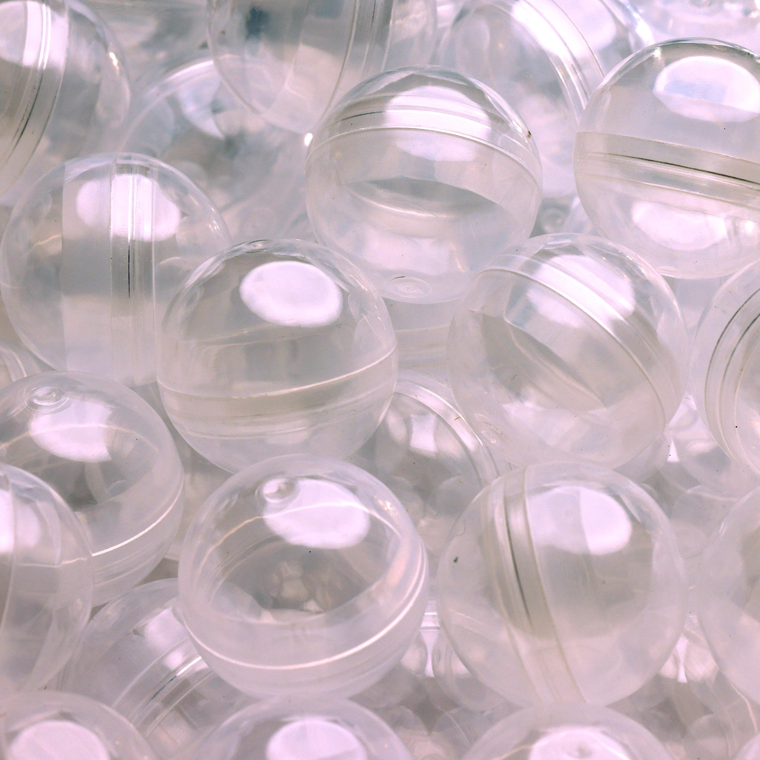 Capsule Vending Machine Round 50 pcs 1.1 inch (28mm) - Gumball Machine Capsules Bulk Clear Container - Easter Basket Stuffers Birthday Gifts Pinata Stuffers DIY Craft Supplies - Clear Capsules Empty