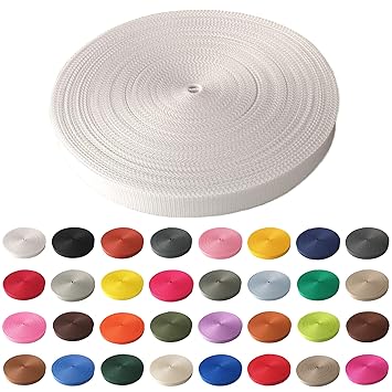 Schnoschi Gurtband Polypropylen 25 Meter lang – viele Verschiedene Breiten und Farben 10mm 15mm 20mm 25mm 30mm 40mm 50 mm (we
