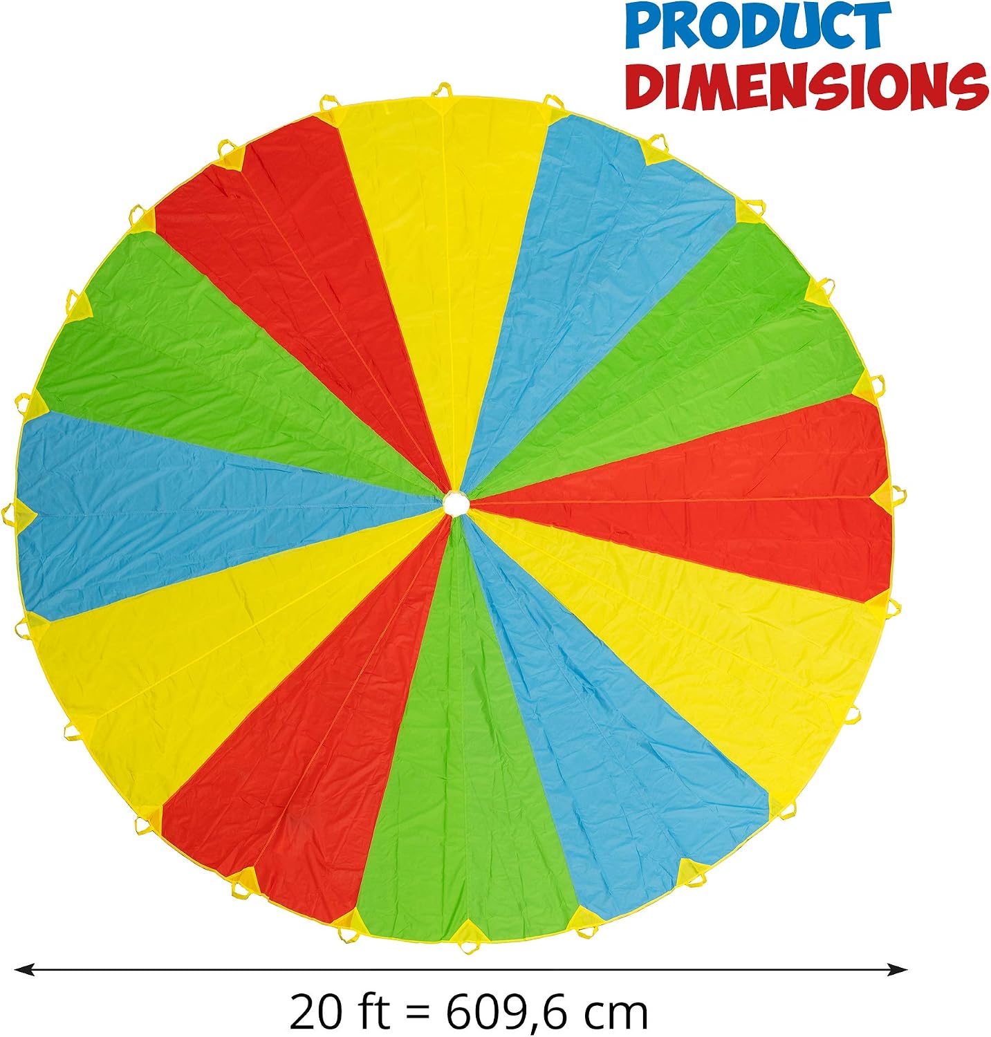 THE TWIDDLERS 20ft Giant Play Parachute with 24 Handles & Storage Bag (6m) - Image 5