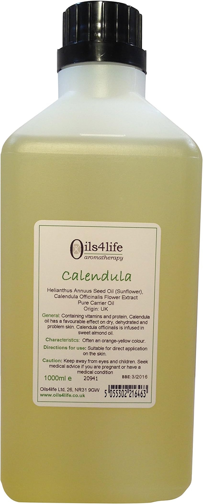 1000ml Calendula carrier oil (infusion in sweet almond)- calendula silvestre