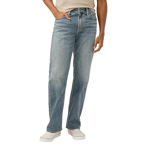 Silver Jeans Co. Zac Relaxed Fit Straight Leg Jeans | Laid Back & Stretchy Denim Bottoms