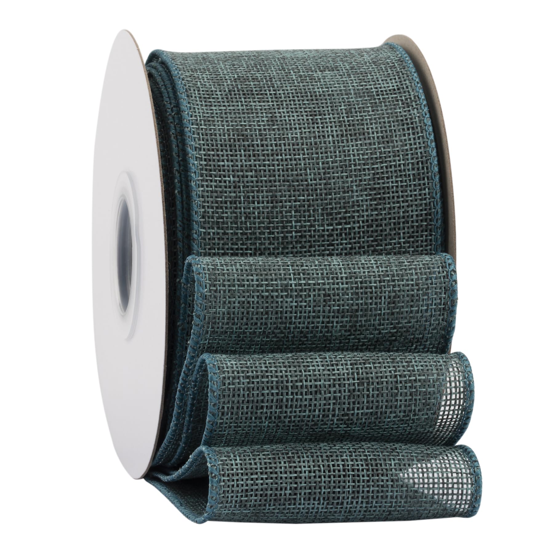 Ribbonitlux Teal Burlap Wired Ribbon, 75mm x 18 Meters, Wired Edge Burlap Ribbon for Gift Wrapping, Big Bow, Wreath, and Christmas Tree Decoration