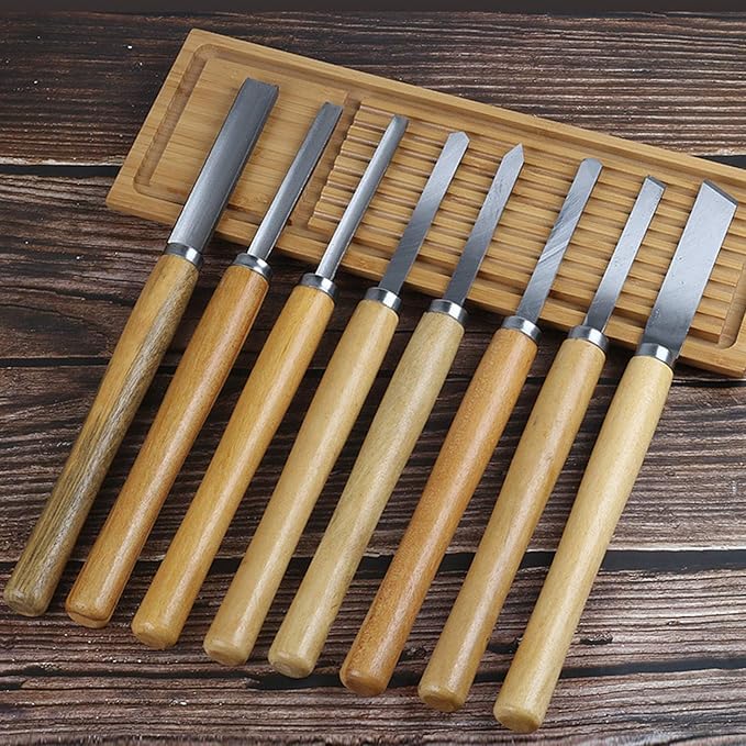 8Pcs Wood Turning Tools Woodworking Lathe Chisel Set Woodturning Tools
