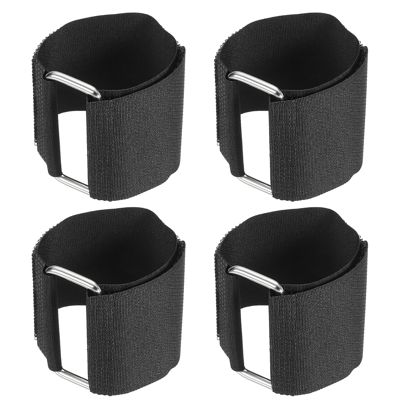 PATIKIL Reusable Cable Ties 12x2inch, 4 Pack Adjustable Hook and Loop Straps Multipurpose Nylon Fastening Cord Wrap for Organizer or Storage, Black