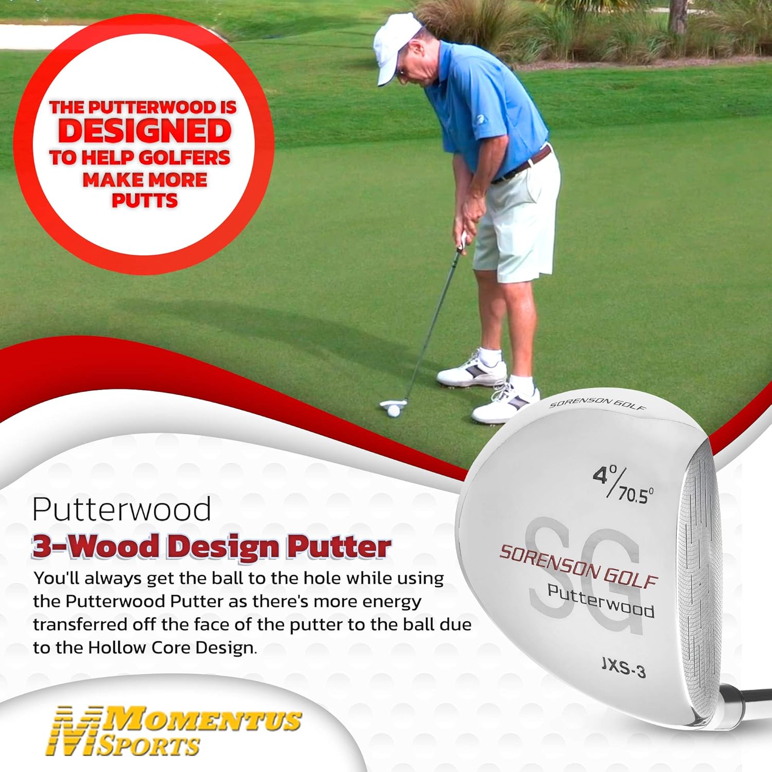 Sorenson 3-Wood Putterwood 35" Right Hand : Golf Putters : Sports & Outdoors