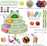 Suhaco 26 PCS Interactive Cat Toys Roller 4 Level Track Green view 2