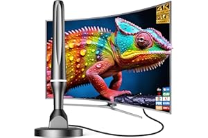 QGCLEARSO 2025 TV Antenna Indoor,Antenna for Smart TV for Long Range Reception and All Smart/Old TVs,HD Digital Antenna with Signal Booster for Local Channels,Supports 4K 1080p