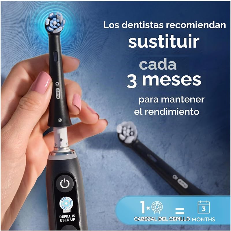 Cabeças de substituição iO Series Ultimate Clean Black, cabeças redondas originais, cerdas CrissCross, remoção de placa, 3