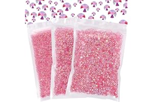 Duflash 25000 Pcs Nude Light Pink AB Resin Flatback Rhinestone, 3 mm 4 mm 5 mm Jelly Resin Non Hotfix Rhinestones for Crafts DIY Design, Tumblers, Clothes, Makeup, Nail Art