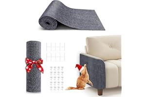 BUMAIGO 78.7"X15.8" Cat Scratching Mat, Self-Adhesive Cat Scratch Carpet, DIY Cats Scratch Furniture Protector for Couch, Sofa, Wall & Door, Durable Furniture Guards Couch Scratcher from Cats Claws, Dark Grey