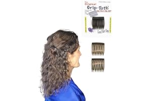 Good Hair Days Grip-Tuth Combs - 1 1/2" Side Combs, For All Types Of Hair, Decorative & Styling Women Accessories - Tortoise Shell, Set Of 2