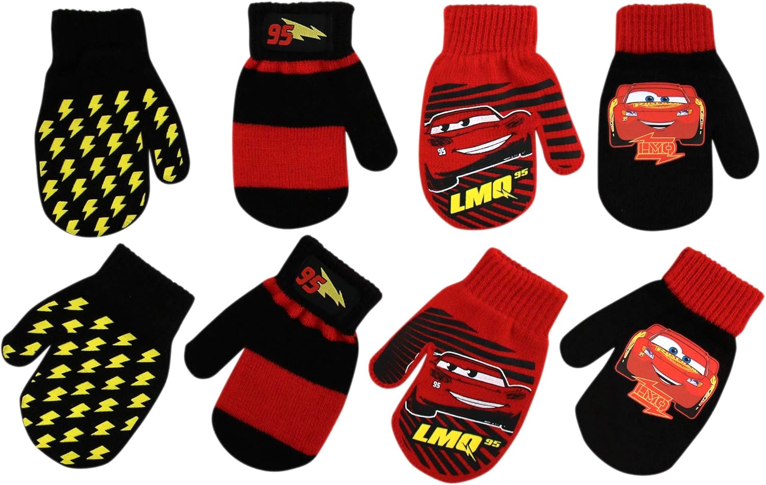 Disney Boys 4 Pack Mitten or Glove Set: Mickey Mouse, Cars Lighting McQueen (Age 2-7): Clothing