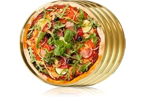 TOPZEA 4 Pack Stainless Steel Pizza Pan, 12 Inch Pizza Tray Pizza Crisper Pan, Round Pizza Sheet Baking Pans Food Serving Pla