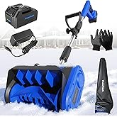 ThawTech Cordless Electric Snow Shovel, 21V, 12-Inch, Adjustable Directional Plate, with 4 Ah Battery and Charger, Electric S