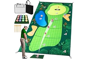MAHOOMMAKH Golf Chipping Game Mat, Golf Games for Adults and Family Kids Indoor Outdoor - Golf Chipping Game
