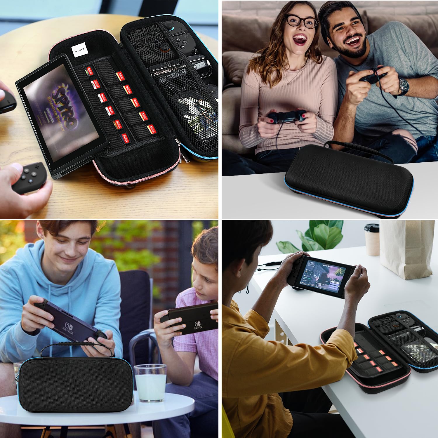 ivoler Carrying Case for Nintendo Switch 2 Model(2025), Portable Hard Shell Pouch Carrying Travel Game Bag for Nintendo Switch 2 Accessories Holds 12 Game Cartridge (Black)