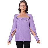 Deyeek Chemo Shirts for Port Access Women Long Sleeve Shoulder Post Surgery Shirt Dialysis Sweatshirts with Arm Zipper
