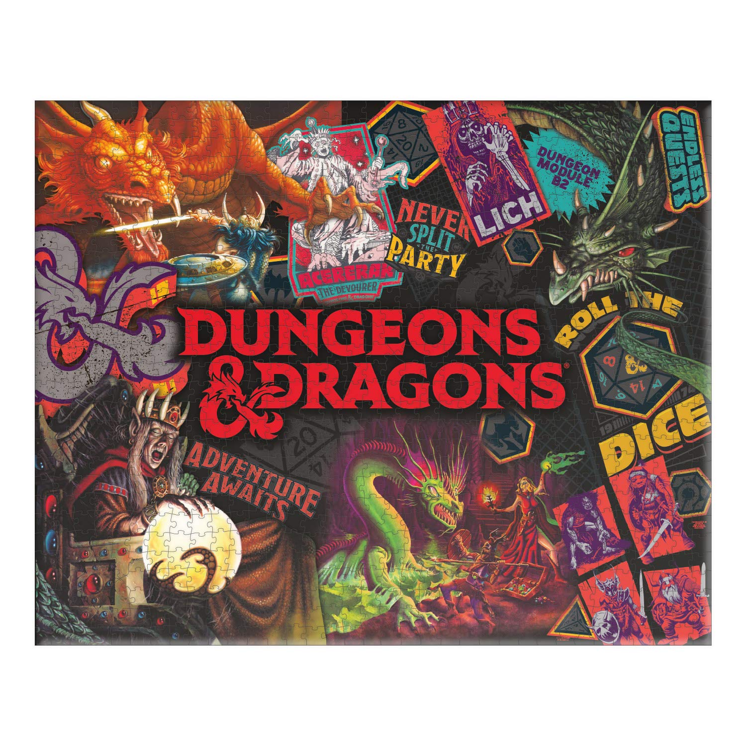 Paladone Dungeons & Dragons Collage Officially Licensed 1000 Piece Jigsaw Puzzle