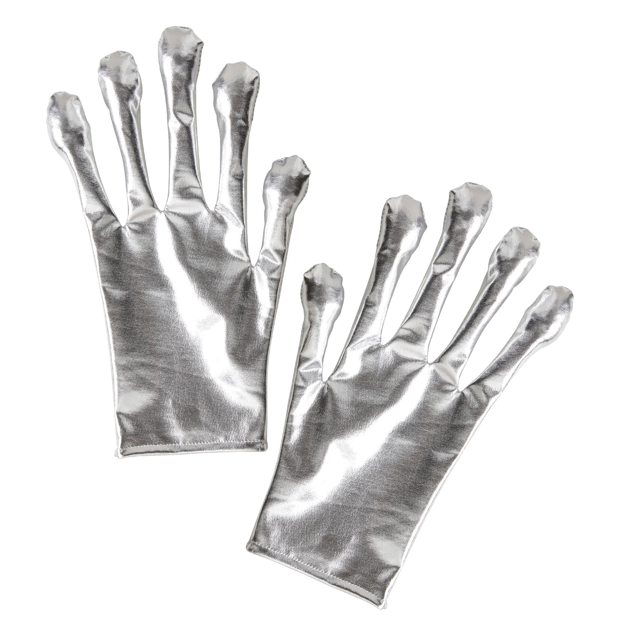 Widmann 68597 Alien Gloves, 1 Pair, Silver, Alien, Space, Theme Party, Carnival