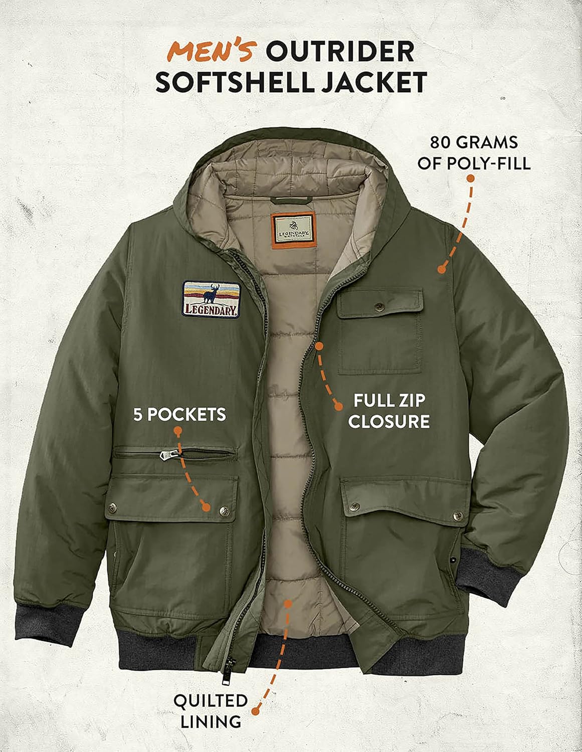 Legendary Whitetails mens The Marksman Jacket: Clothing