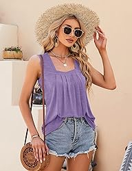 KTILG Lavender Tank Tops for Women Casual Spring