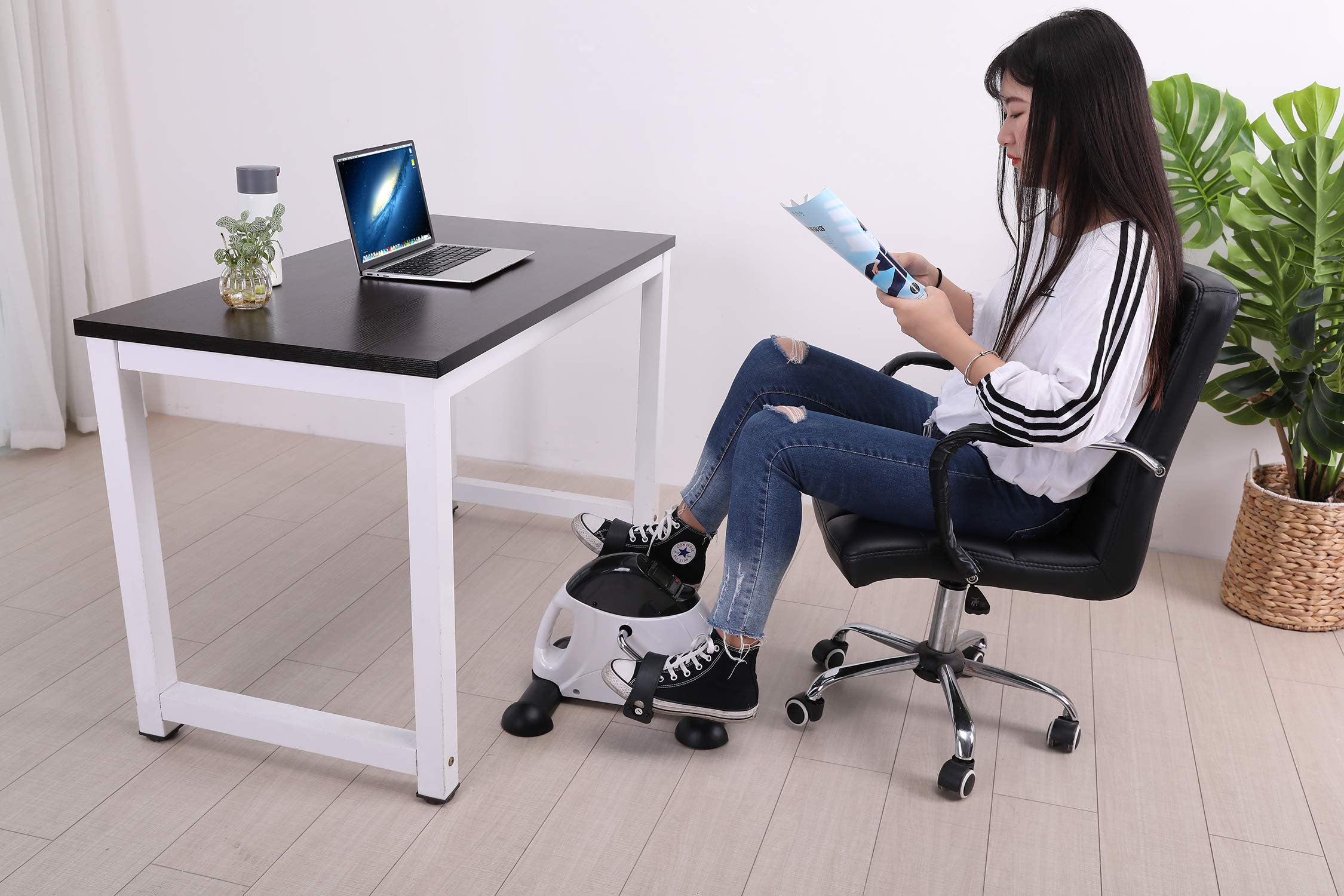 EXEFIT Mni Exercise Bike Pedal Exerciser Stationary Peddler with Digital LCD Monitor …