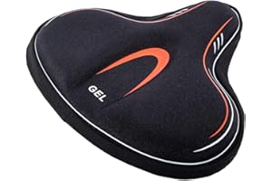 YBEKI Wide Gel Bike Seat Cover for Peloton/Spin Bikes - 2cm Cooling Gel & Memory Foam Cushion | Non-Slip Base & Airflow Vents | Fits 8.5-10" Wide Saddles (YOSUDA/Echelon/Schwinn Compatible)