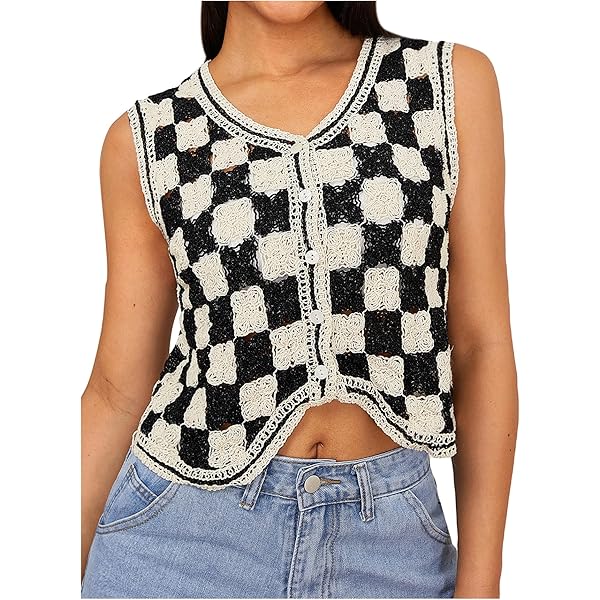 トップス sol Reversible Checked Vest トップス sol Reversible Checked Vest SOL] REVERSIBLE CHECKED VEST