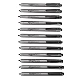 Amazon Basics Retractable Permanent Markers - Black, 12 Count