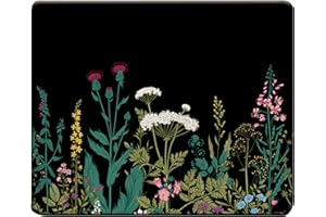 LIZPARE Mouse Pad, Square Mousepads with Stitched Edge, Computer Mice Pad Waterproof Mouse Mat for Home Office Gaming Working Learning, Smooth Lycra Cloth, Non-Slip Rubber Base, 9.5x7.9 in, Flowers Grass