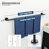 SAYAYO Towel Rail Wall Mounted Black SUS304 32 Inch 80cm Bath Towel Bar view 6