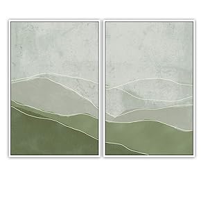 SIGNWIN 2 Piece Framed Canvas Wall Art Minimalism...