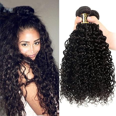 Yavida Curly Hair Extensions Locken Echthaar Remy Brazilian Hair Extension Curly Human Hair Bundles 300g Kinky Curly Hair Nat