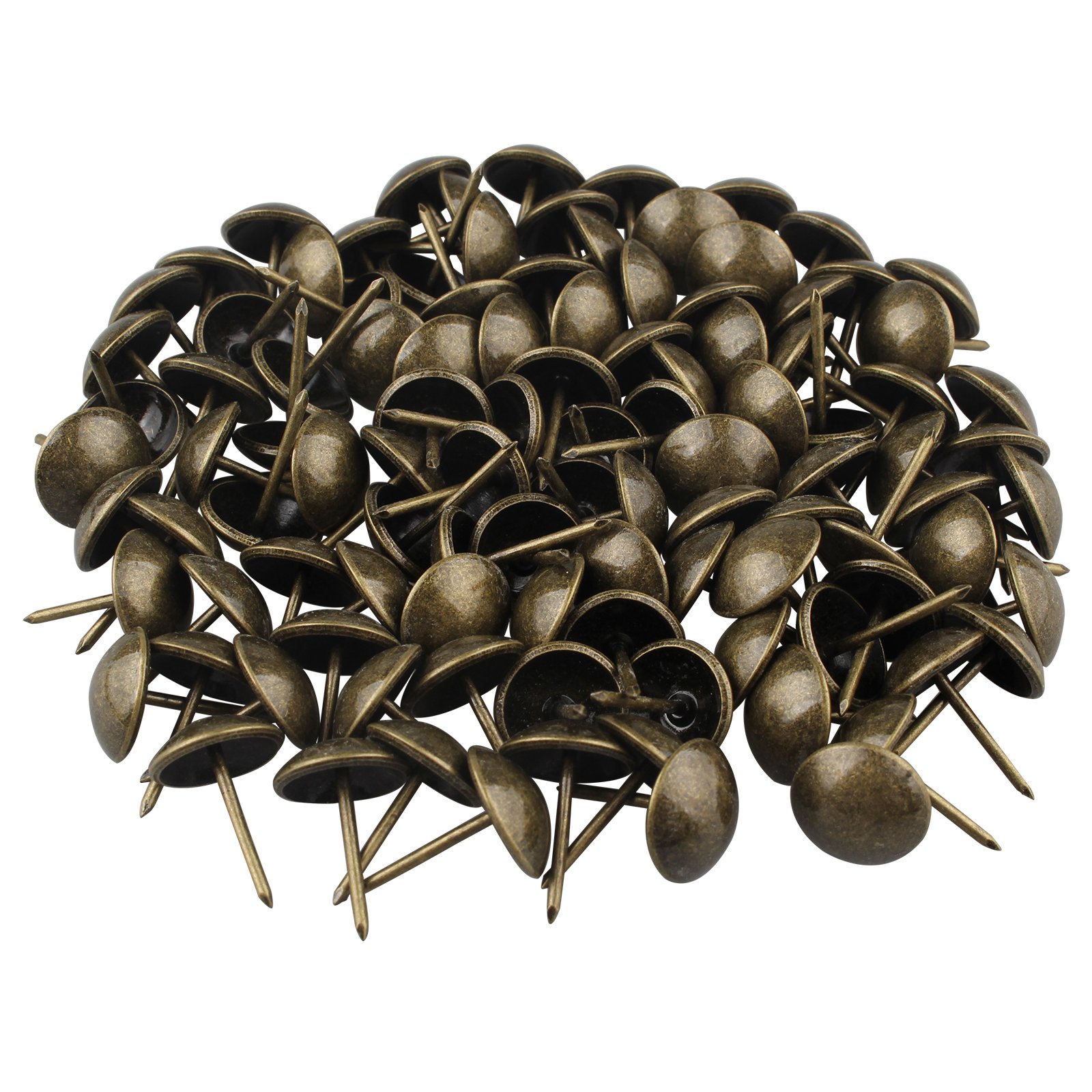 HALJIA 100Pcs Vintage Upholstery Nail Decorative Tack Antique Bronze Stud for Jewelry Gift Box Sofa Decoration 14 * 20mm