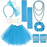 CICOCI 80s Costume Accessories Kids 80s outfits Set TUTU Skirt For Girls 80's Jelly Bracelets Leg Warmers Set