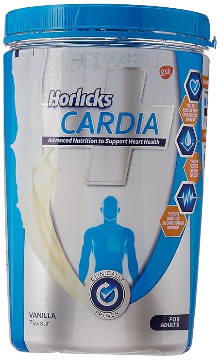 Horlicks Cardia Plus Health and Nutrition Drink Pet Jar - 400 g (Vanilla Flavor)