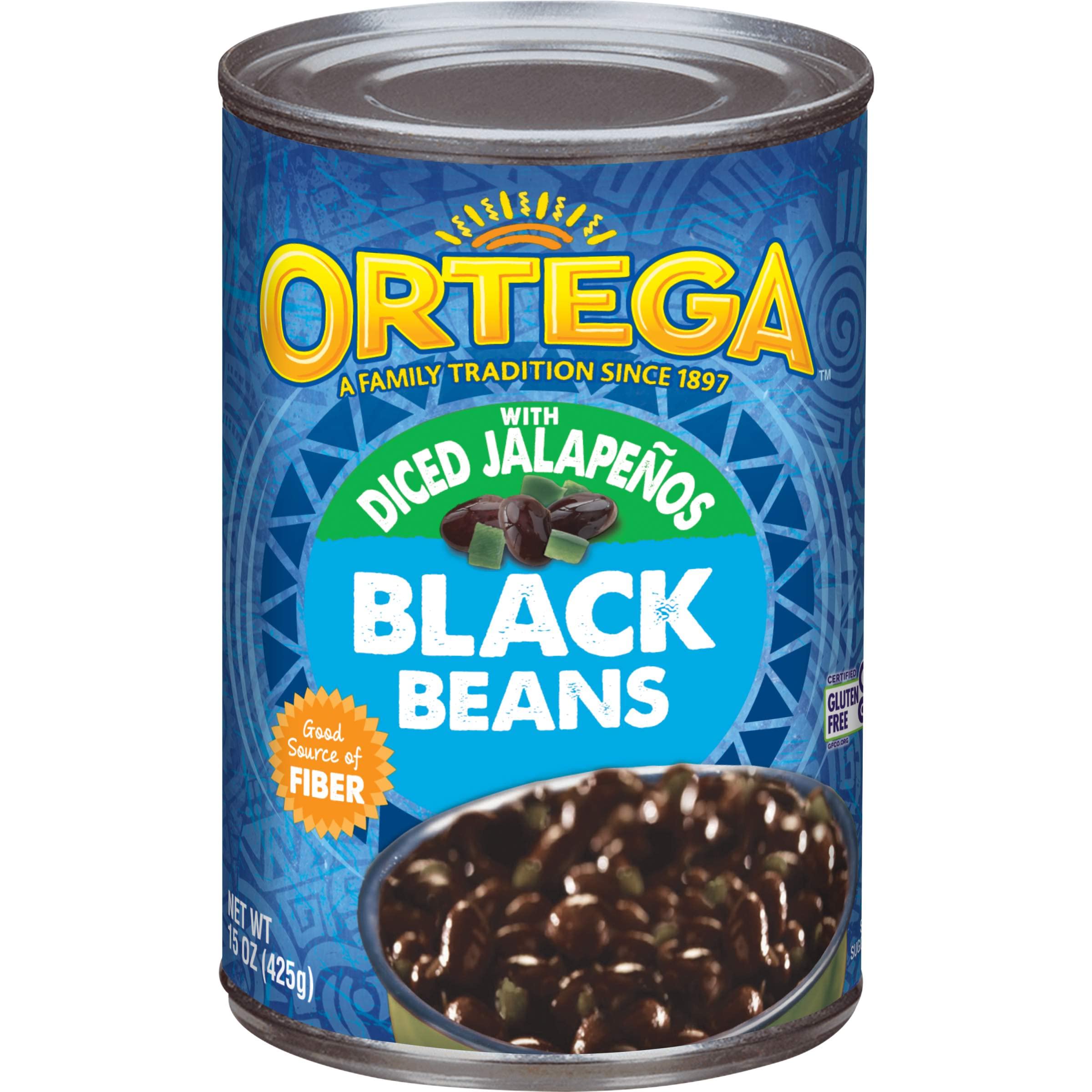 Photo 1 of ***4 ITEMS INCLUDED***Ortega Black Beans, With Diced Jalapenos, 15 Ounce***4 ITEMS INCLUDED***BEST BY JAN 15,2027