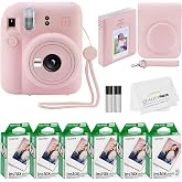 Fujifilm Instax Mini 12 Instant Camera + 60 Photo Prints + Quality Photo Value Bundle, Case, Decoration Stickers, Frames, Photo Album, (Blossom Pink)