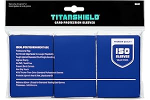 TitanShield TitanShield (150 Sleeves, Blue) Compatible with Standard Sized Board Games, MTG Magic The Gathering, Pokemon, Lorcana, and Trading Card Sleeves Deck Protector 2.5" x 3.5" 66x91mm