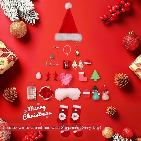 CHRISTMAS GIFTS FOR WOMEN, CHRISTMAS 24 PIECES BEAUTY FASHION AND JEWELRY BATH SETS FOR ADULT, MOM, SISTER, GIRL. ADVENT CALENDAR 2025 FOR ADULT WOMEN, SURPRISE GIFT BASKETS FOR WIFE, SISTER, GIRLS