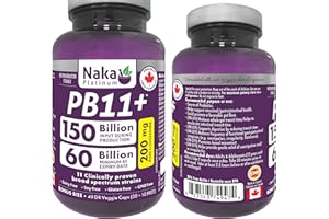 Naka Platinum PB11+ 150 Billion Input, 11 Probiotic Strains + 250 mg L-Glutamine, Support Gut Health and Digestive Function, 