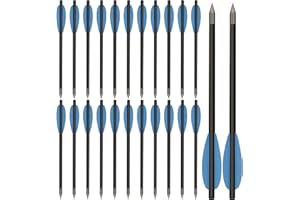 WANVZMR 6.3" Carbon Pistol Crossbow Bolts with Sharp Steel Tips, Mini Crossbow Arrows for 50-80lbs Pistol Crossbow for Adults