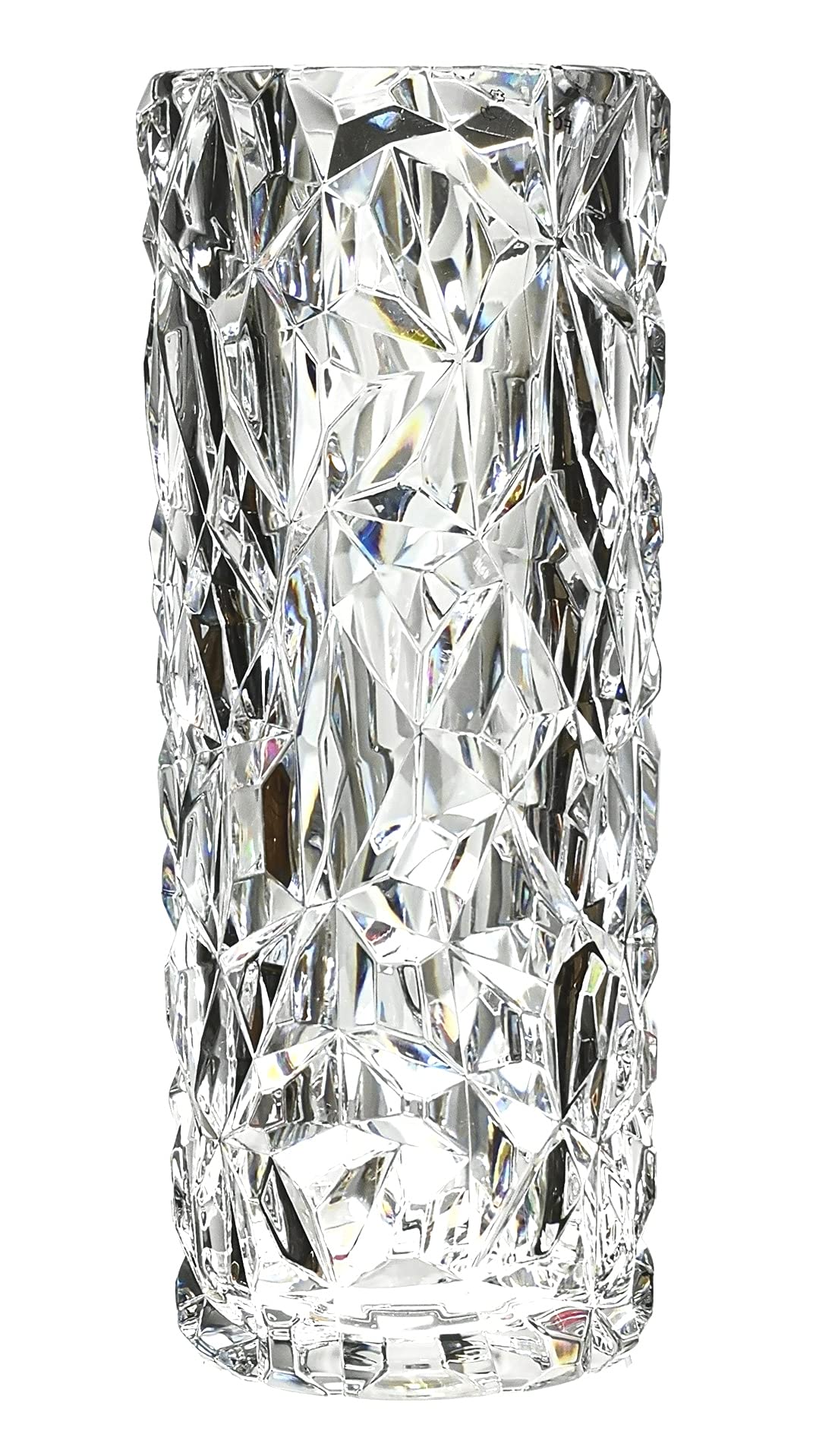 Shatterproof Unbreakable Plastic Vase for Home Decor - Thickened Heavy Crystal Clear Vase for Flowers - Diamond Shape - Large Size - 29cm'' High × 11cm'' Wide