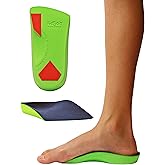 KidSole 3/4 Length Neon Shield Arch Support Insole for kids with foot pronation, flat feet, or any other undiagnosed arch support issues (Big Kids Size US 4-7.5)