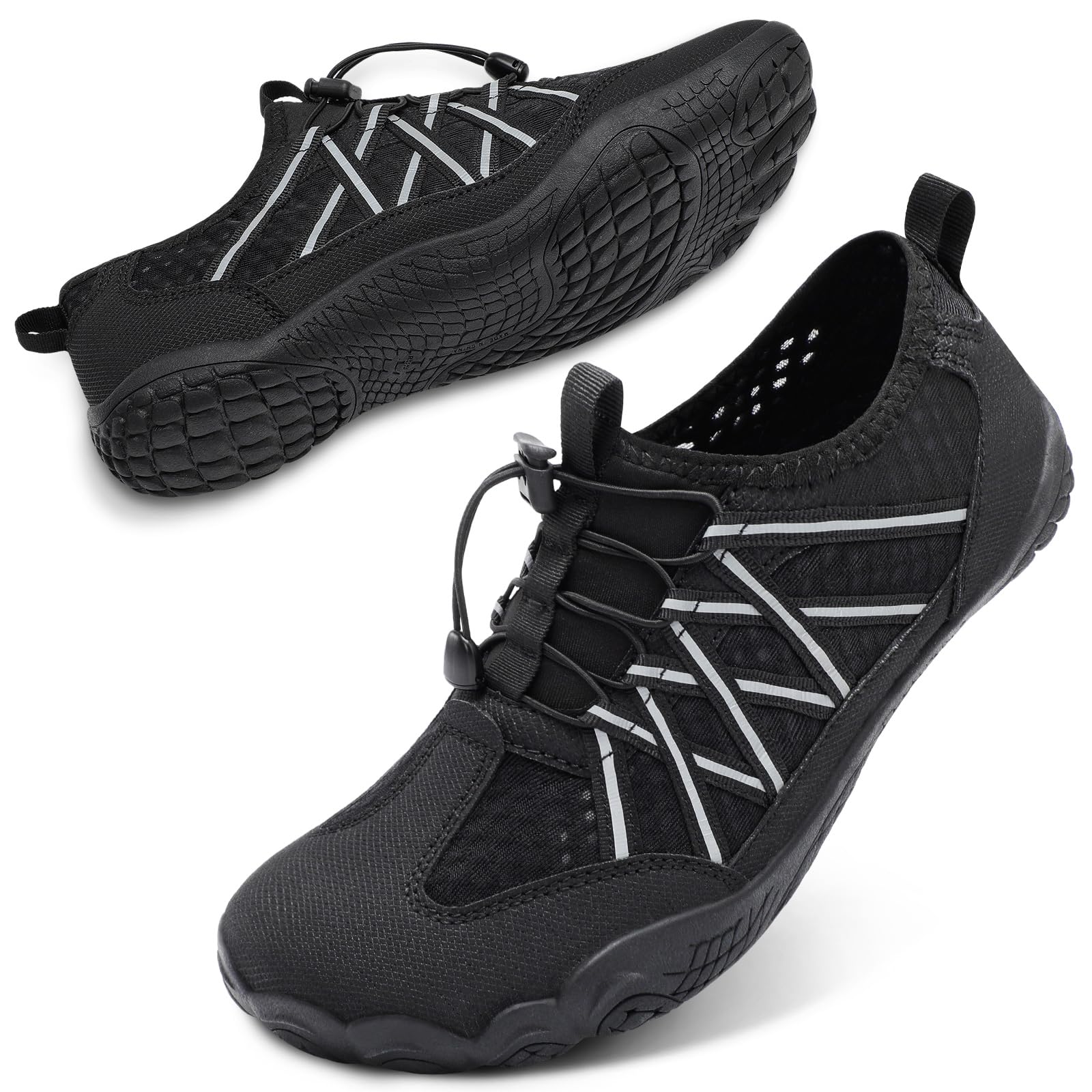 Photo 1 of SKASO Barefoot Water Shoes for Women Men Wide Toe Box Lightweight Quick Dry Aqua Socks for Swim Beach Surf Boat Hiking Pool Walking Yoga, 7 Women/6 Men