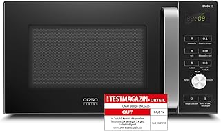 CASO | BMCG25 3-in-1 Mikrowelle mit Grill und Heißluft 1950W | Backofen-Funktion, 900W, 1000W Grill, Beschriftung auf deutsch, 25 L, Edelstahl