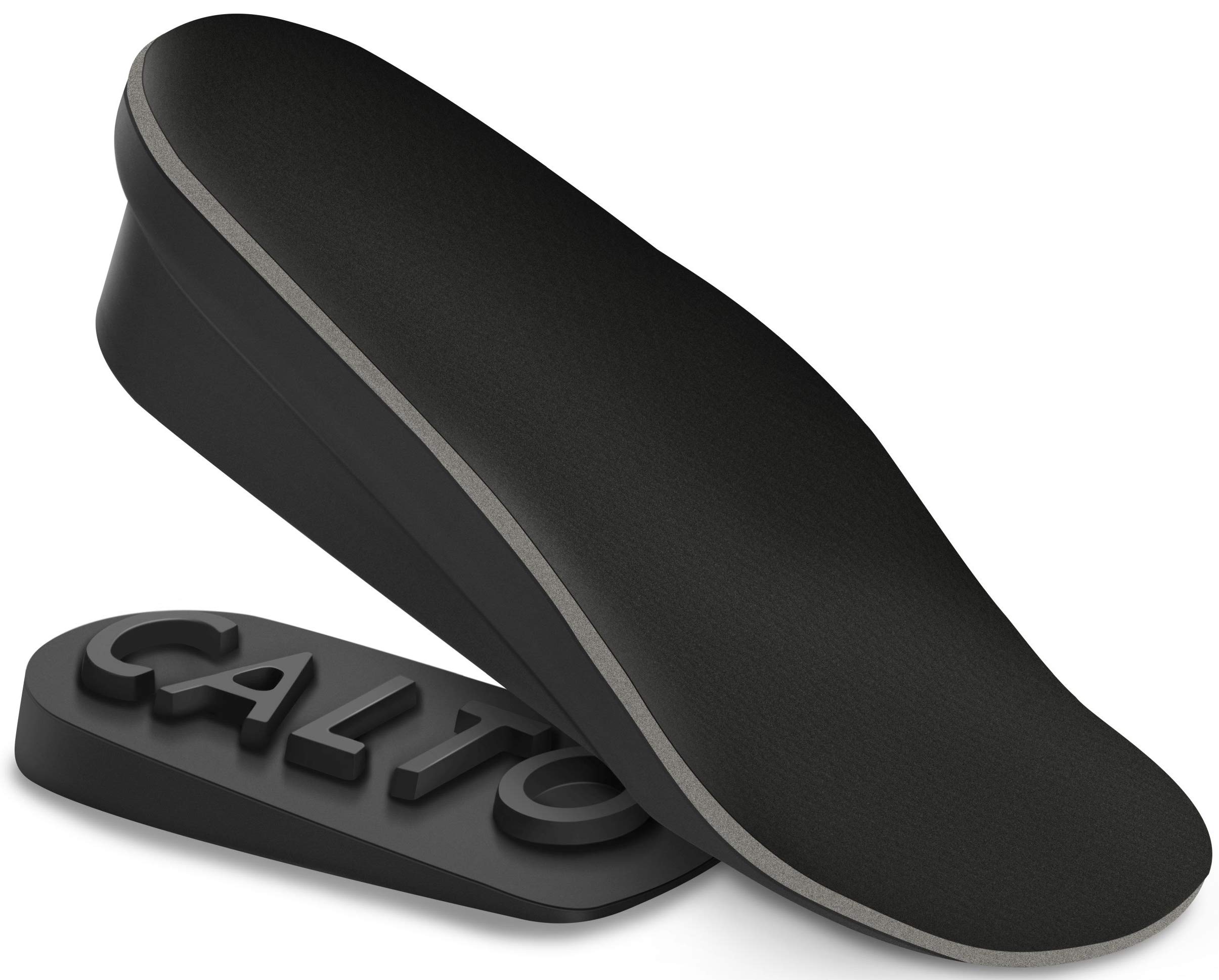 Photo 1 of CALTO Premium Height Increase Insole - Ergonomic Heel Lifts for Elevator Shoe Increasing Effect - 3/4 Length Insole - Adjustable 1.8 Inch Taller - IK308 Black