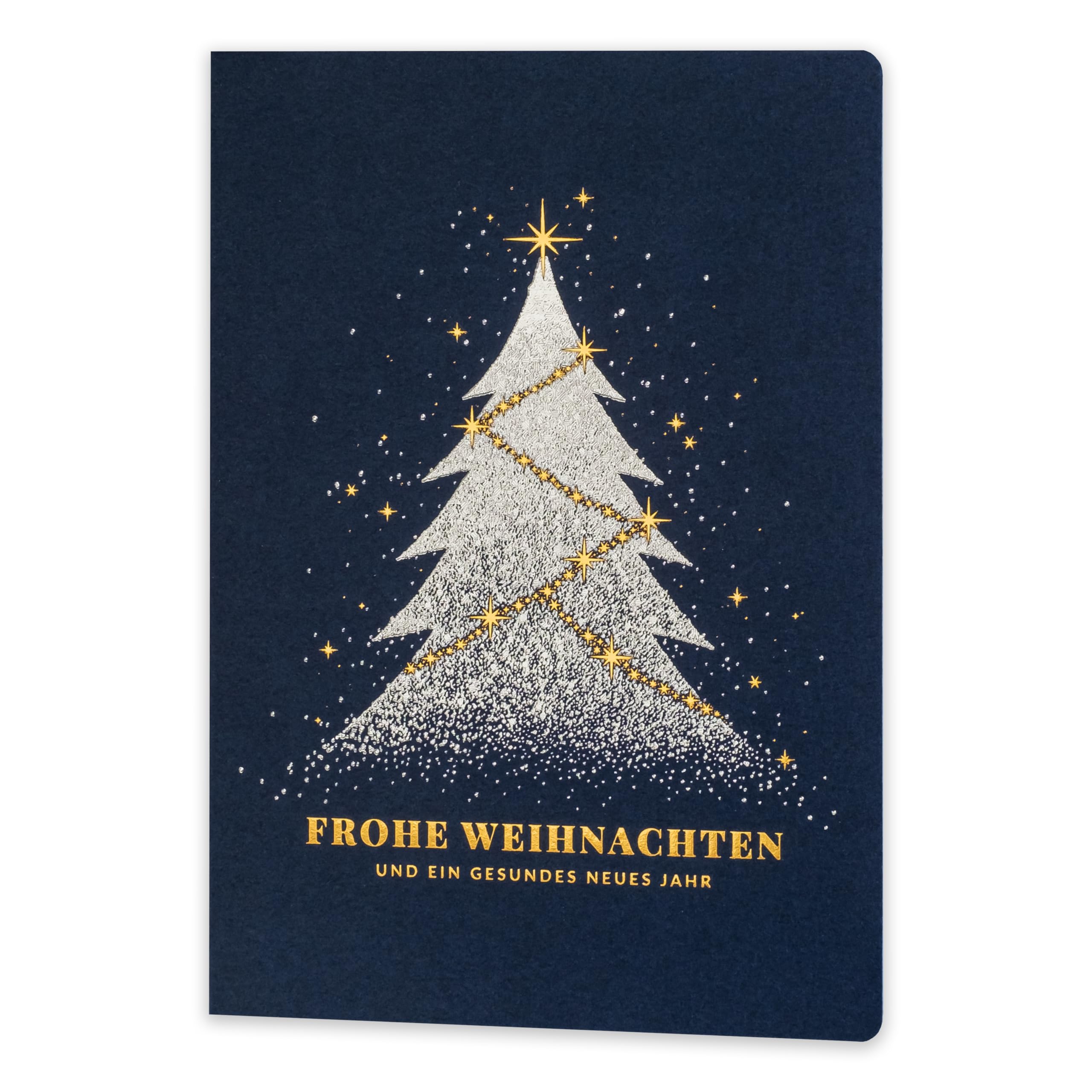 Art Nuvo – Exclusive Christmas Cards No. 40 – Set of 10 Same Cards, 120 x 170 mm, Gold Plated and Embossed Christmas Motifs – Made from Jewellery Paper and Colourful Paper with Inserts and Around
