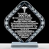 Movdyka Doctor Appreciation Gifts for Men Women Engraved Crystal Plaque Keepsakes Doctor Thank You Gift for Him Her Doctors Day Present Christmas Thanksgiving Birthday Retirement Best Dr. Decor